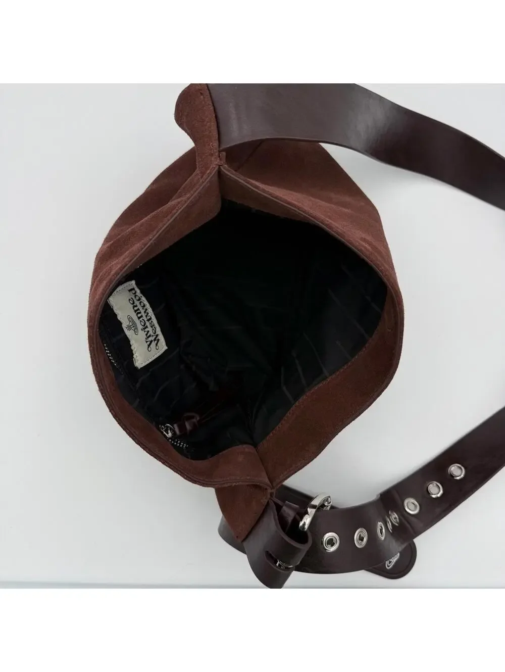 Vivienne Westwood Suede Shoulder Bag – Chocolate Brown - Picture 6 of 7